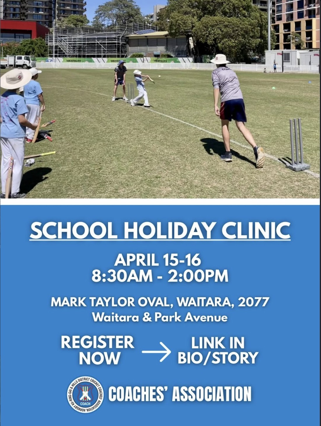 Register now for our Junior Cricket Clinic at Waitara – 15/16 April 2026